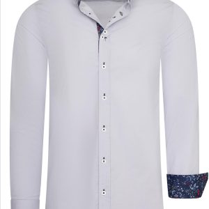 RustyNeal – Herenoverhemd – Grijs – Harde Kraag – Katoen – Art.nr. 11030