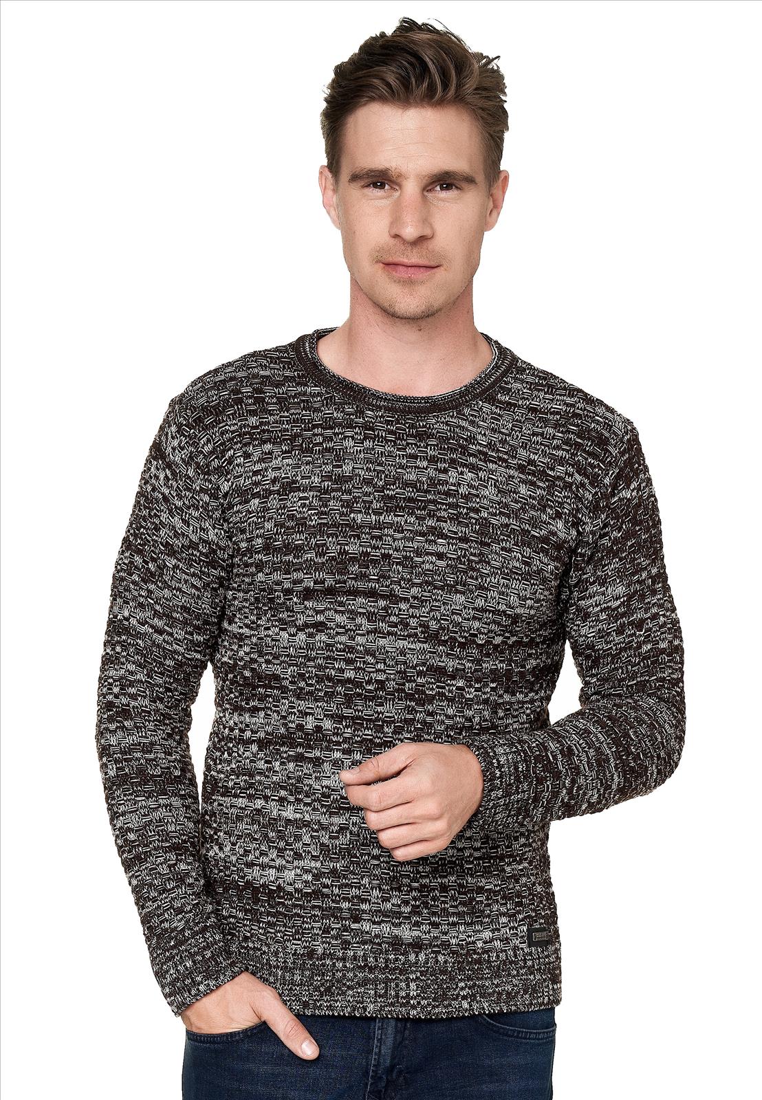 Rusty Neal – Heren Trui – Beige – Bruin – Ronde Hals – Stijlvol – Art.nr. 13331