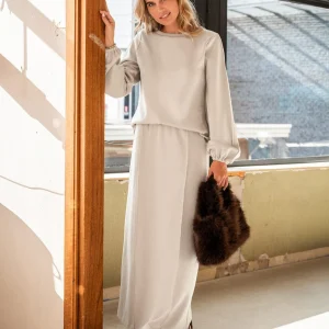 Skirt Pintuck | Light Taupe