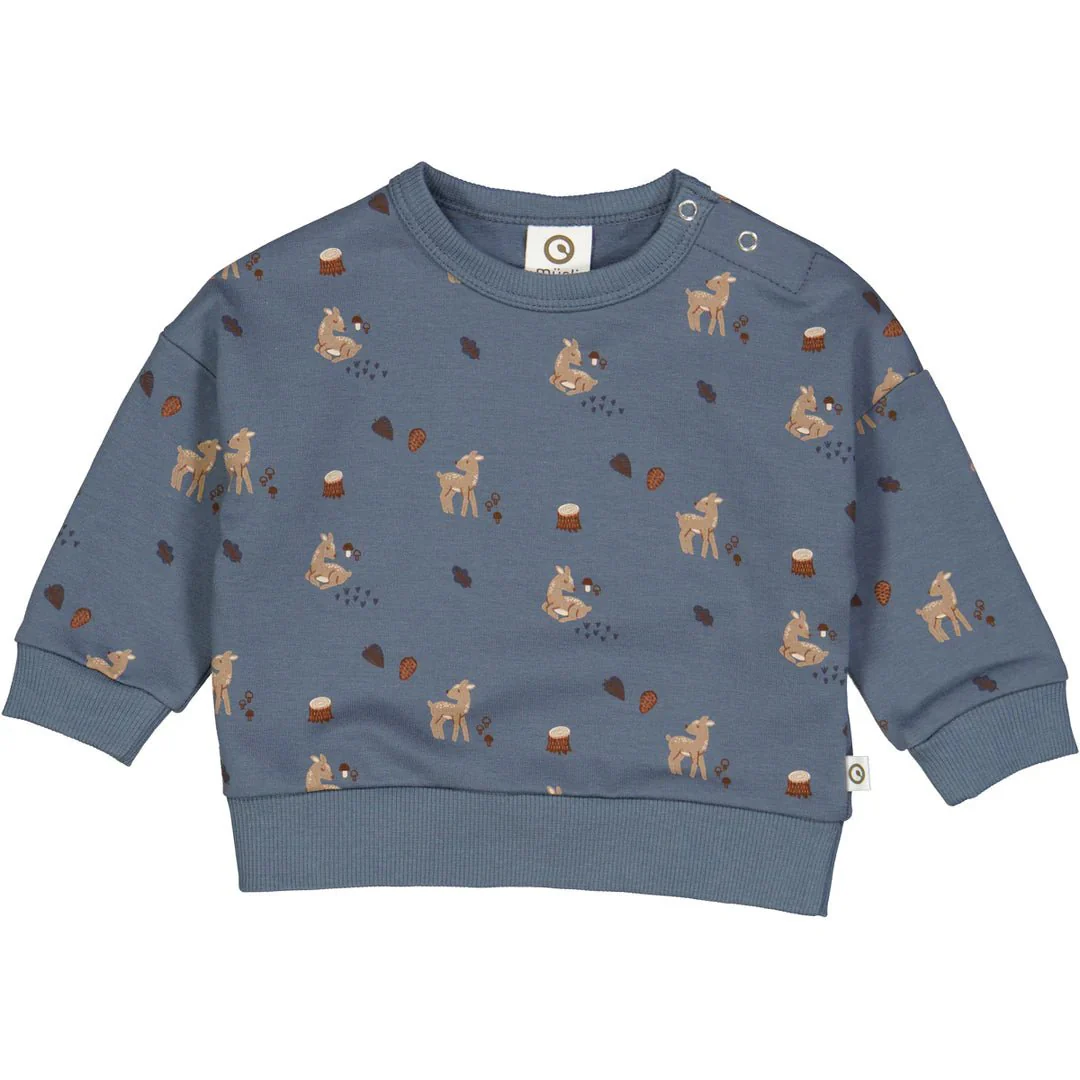 Müsli - Sweatshirt met hertjes - Stormy Blue - Afbeelding 2