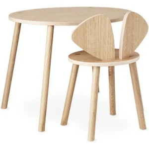 Nofred - Mouse kinderstoel en kindertafel set - Oak