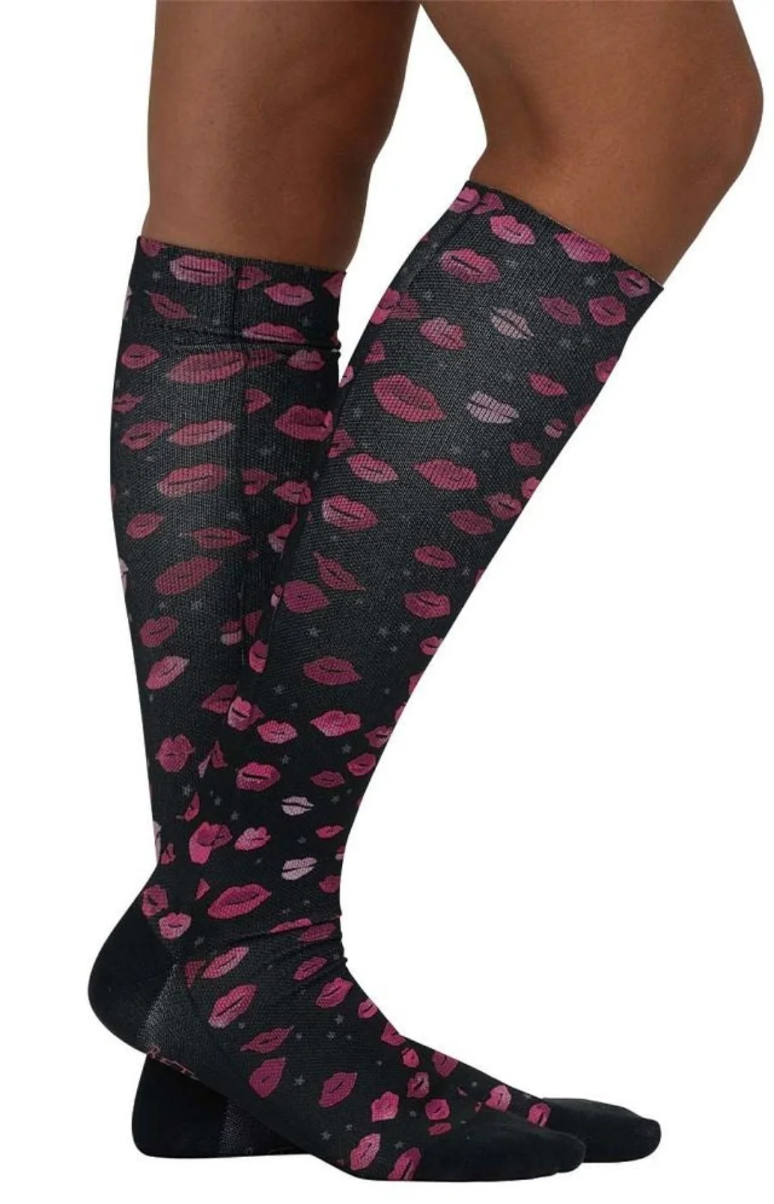 Betsey Johnson compressie kousen Lipstick en Bloemen - Afbeelding 2