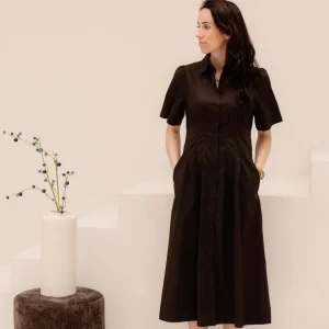 Baia poplin dress chocolate brown