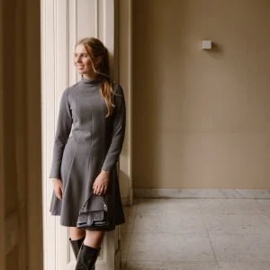 Barbara short dress dark grey