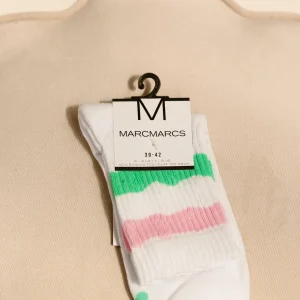 Damessok MM Lova White Pink Smaragd