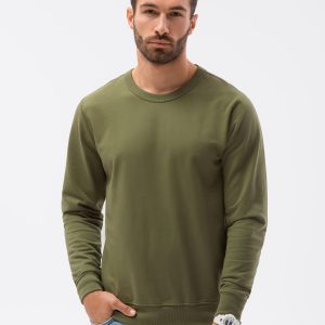 Ombre – Heren Sweater – Kaki – Zachte Stof – Ronde Hals – Art.nr. B1153-3