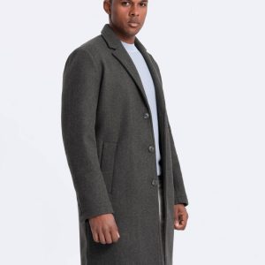 Ombre – Manteljas Heren – Donkergrijs – Zachte Stof – Italianstyle – Art.nr. 104