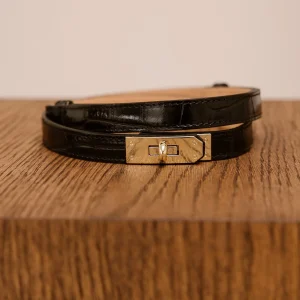 Garcia riem croco zwart