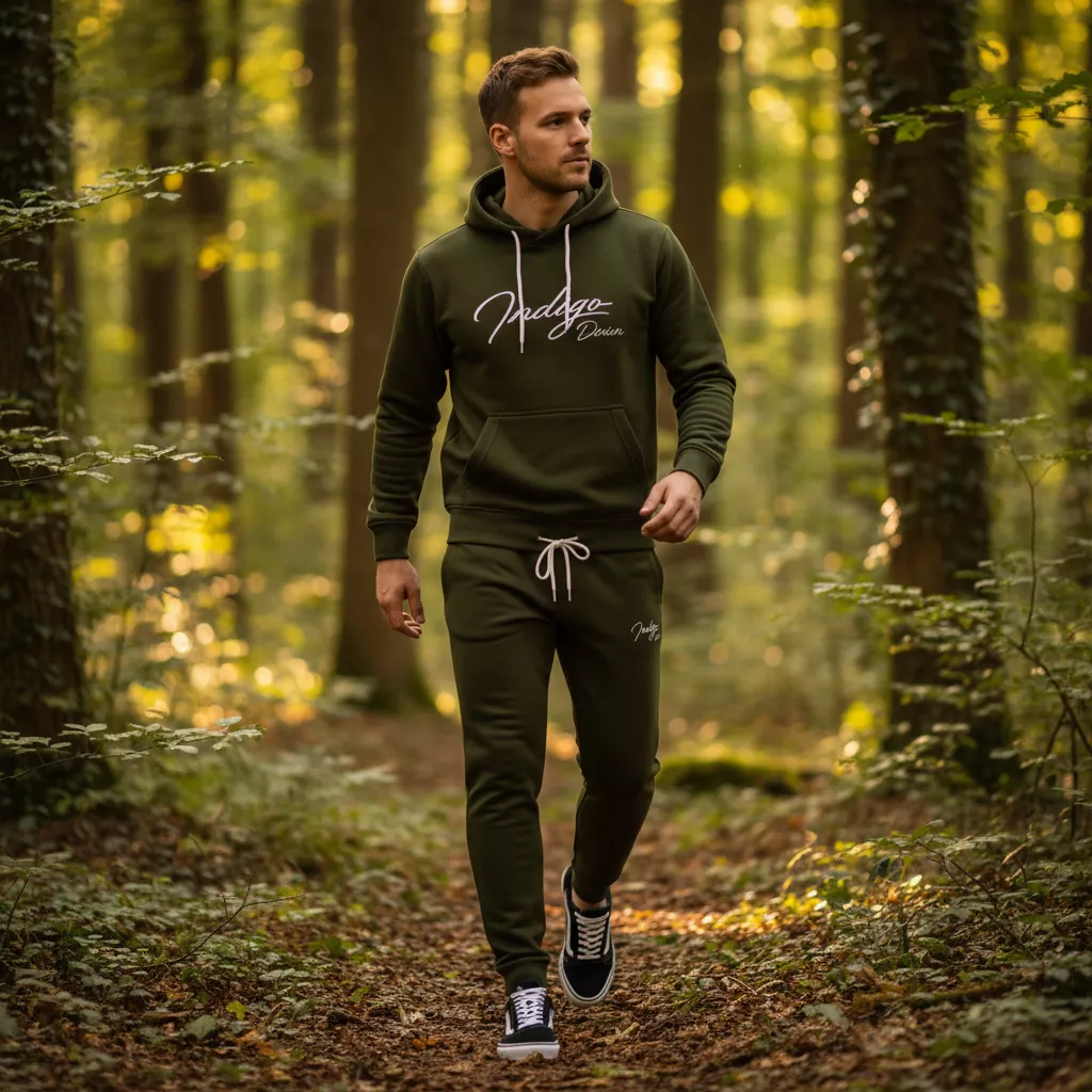 Indigo Denim – Joggingpak Heren – Kaki Groen – Art.nr. ID-060 - Afbeelding 6
