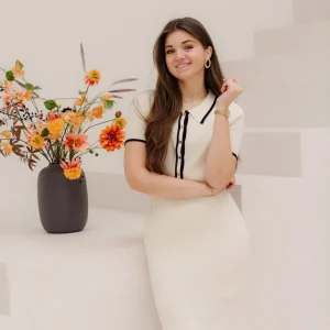 Jamie bodycon jurk ecru