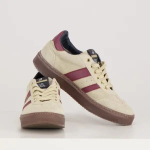 Sneakers Stripes | Greige/Burgundy