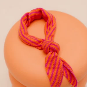 Kaia sjaal streep oranje fuchsia