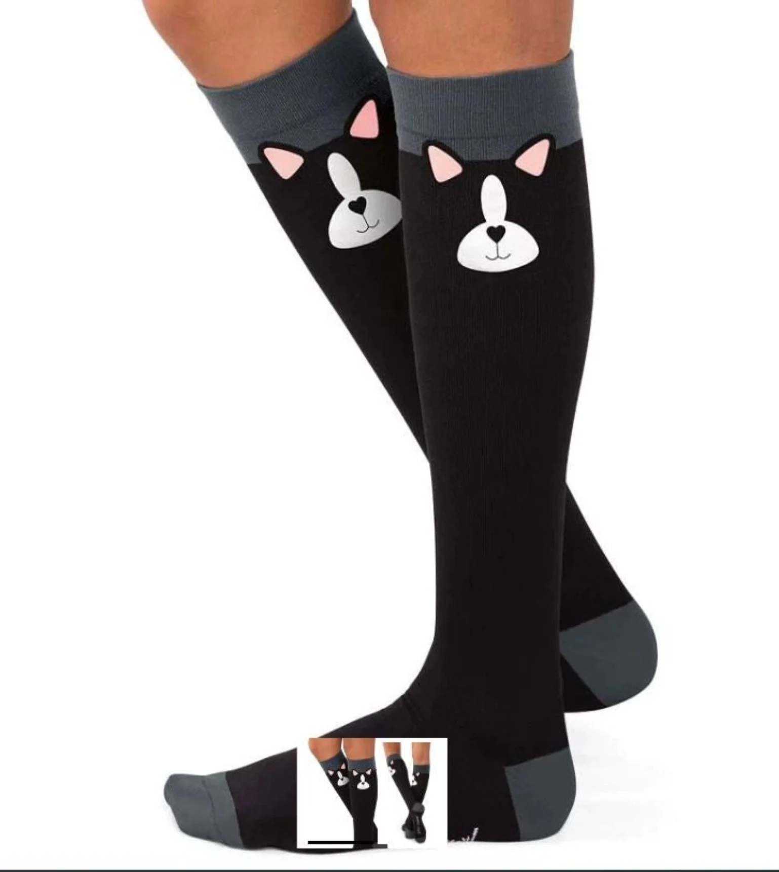 Betsey Johnson compressie kousen Heartbeat, Dog en Cat