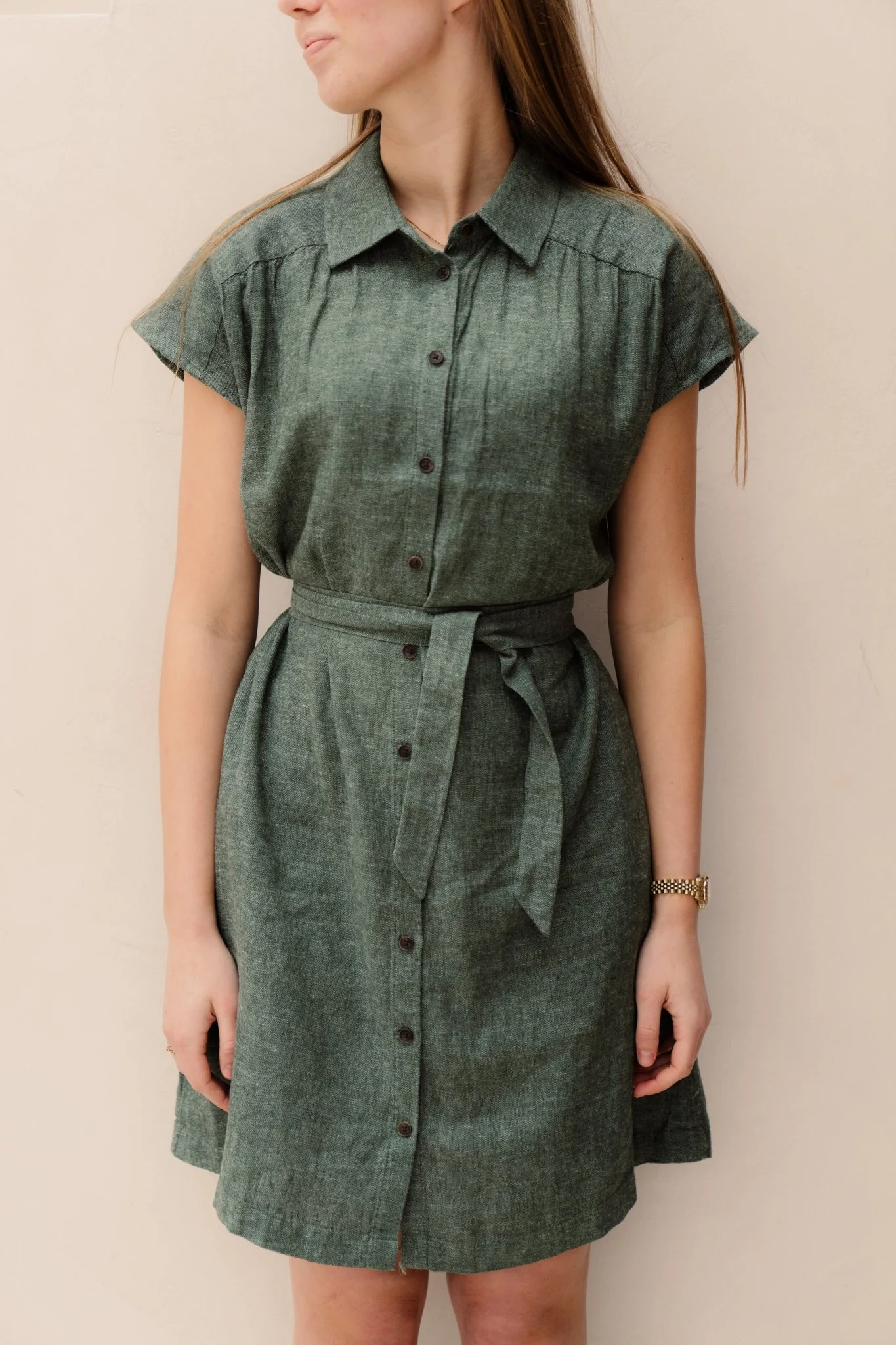 MSCHViana Ginia SS Shirt Dress Laurel W Mel - Afbeelding 3