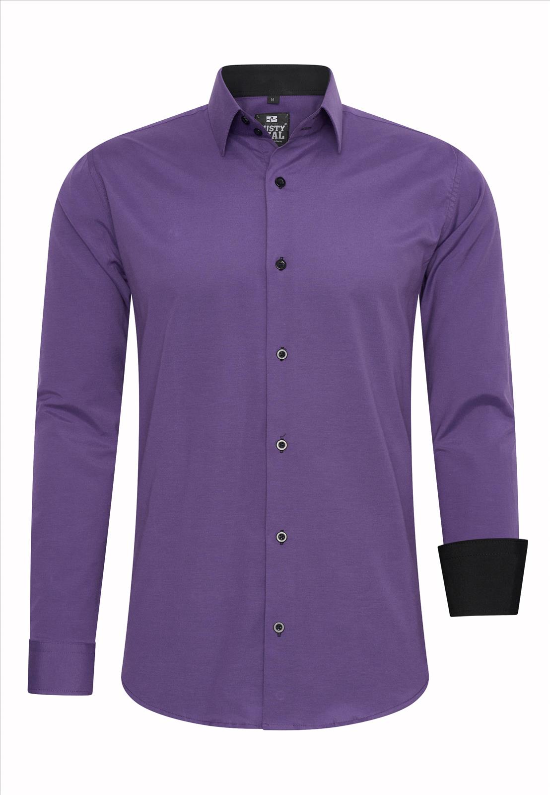 ItalianStyle – Herenoverhemd – Katoen – Slimfitmodel – Paarslila – Art.nr. R-44 - Afbeelding 7
