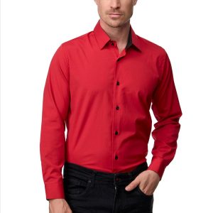ItalianStyle – Herenoverhemd – Katoen – Slimfitmodel – Rood – Art.nr. R-44