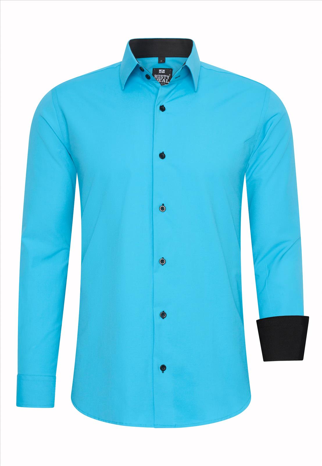 ItalianStyle – Heren Overhemd – Slim Fit Model – Turkis Blauw – Modaitalia – Art.nr. R-44 - Afbeelding 7