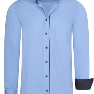 RustyNeal – Herenoverhemd – Blauw – Harde Kraag – Katoen – Art.nr. 11027